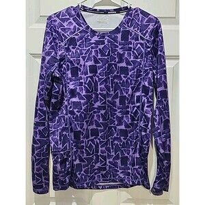 Saucony Run|Dry Freedom Running Cycling Jersey Shirt Thumbhole Purple Pocket M